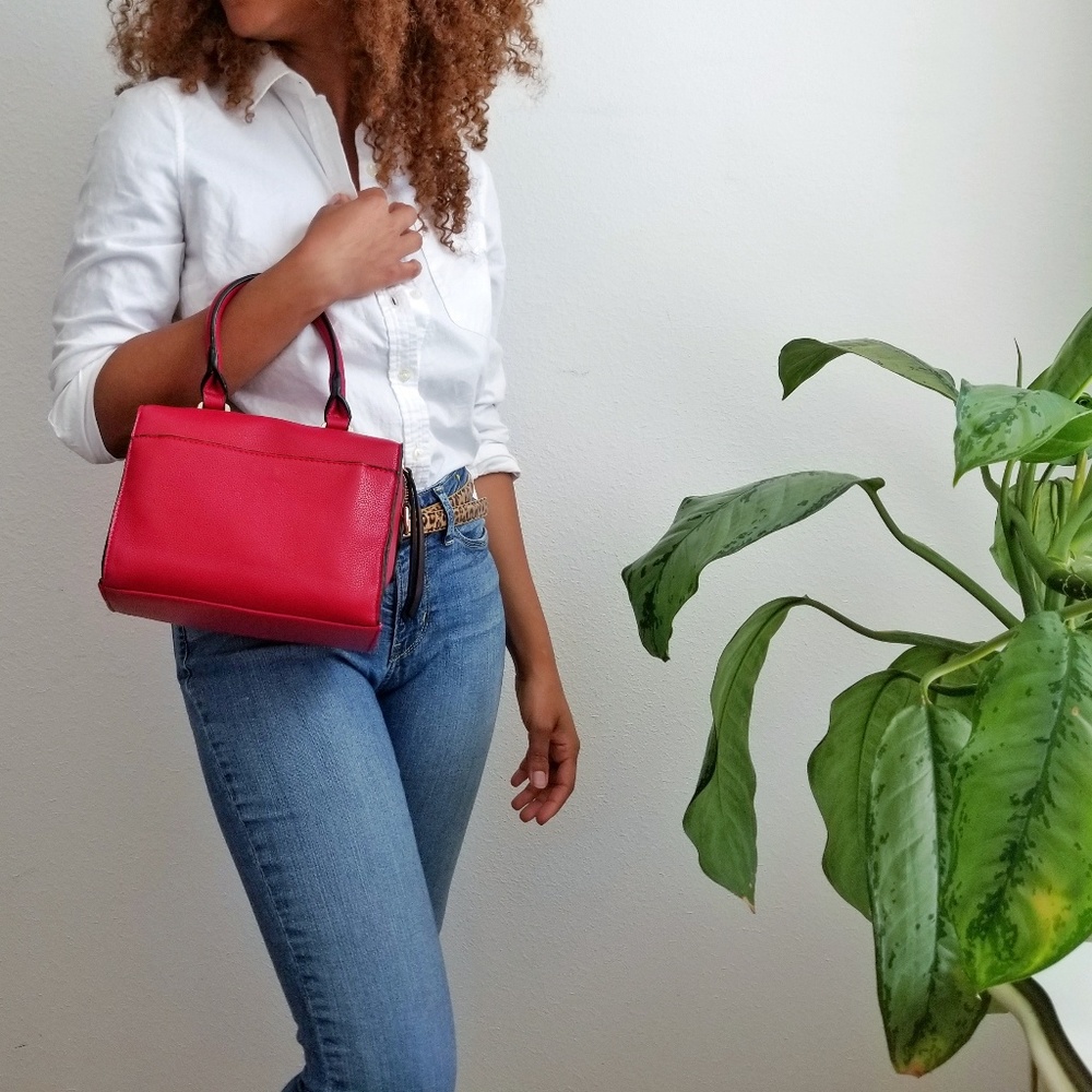 NWT Red Box Shape Handbag - Picture 4 of 11